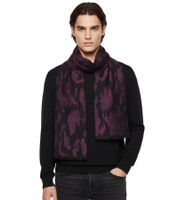 Elegante sciarpa Roberto Cavalli da uomo e da donna, in pura lana, WOV06600003-02374, nero/rosso