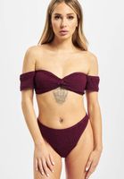 Missguided Crinkle Milkmaid Bikini Bottom in Red