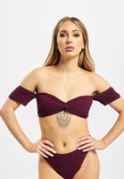 Missguided Crinkle Milkmaid Bikini Bottom in Red