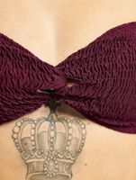 Missguided Crinkle Milkmaid Bikini Bottom in Red