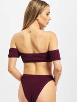 Missguided Crinkle Milkmaid Bikini Bottom in Red