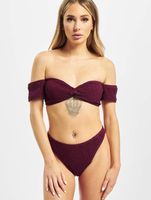 Missguided Crinkle Milkmaid Bikini Bottom in Red