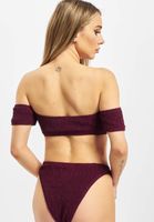 Missguided Crinkle Milkmaid Bikini Bottom in Red