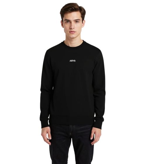 ARYS Posture Pullover mit Logo Schriftzug Baumwoll-Pullover Freizeit-Pullover X222 Schwarz