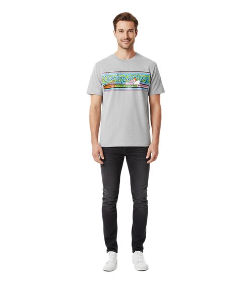 Opening Ceremony Men's Regular Fit T-Shirt with Colorful Cartoonish Band Print, Gray