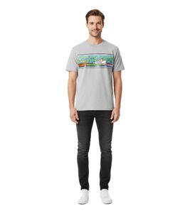Opening Ceremony Men's Regular Fit T-Shirt with Colorful Cartoonish Band Print, Gray