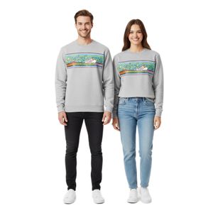 Opening Ceremony Regular Fit Sweatshirt mit Cartoonish Band Print Unisex Designer-Sweat Grau 