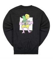 Felpa girocollo unisex di design Opening Ceremony con stampa del logo accattivante, nera