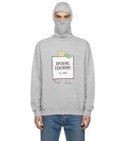 Sudadera con capucha con el logotipo de la caja de bombillas de la ceremonia de apertura, estilo cómico, gris jaspeado.