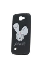 Qui t'a tiré dessus ? Coque noire avec logo lapin pour LG K10