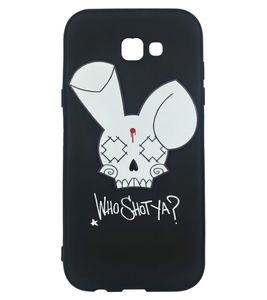 Qui t'a tiré dessus ? Coque Samsung noire avec logo lapin pour A7 2017/A720