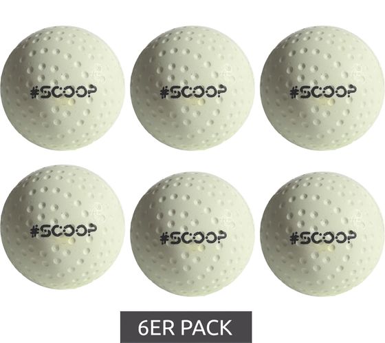 6-pack SCOOP X-Treme Hockey with Dimple Design Hockey Balls Sports Equipment NL266447 White