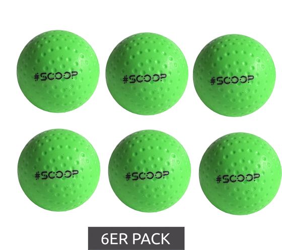 Set of 6 SCOOP X-Treme Hockey Street Balls with Dimple Design, Sports Equipment, NL266445 Green
