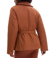 Sustainable Women's Jacket: Padded Blazer Jacket with Belt, Casual Jacket 944007 Brown Sustainable Women's Jacket: Padded Blazer Jacket with Belt, Casual Jacket 944007 Brown