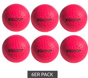 Set of 6 SCOOP X-Treme Hockey Street Balls with Dimple Design, Hockey Ball Sports Equipment, NL266443 Pink