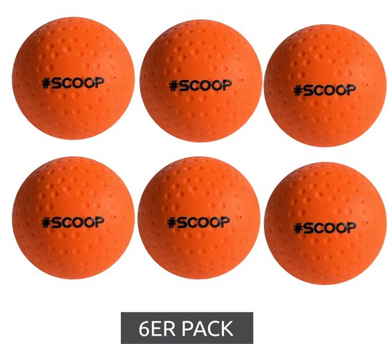 6-pack SCOOP X-Treme Hockey Street Balls with Dimple Design, Sports Equipment, NI266444 Orange