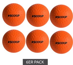 6-pack SCOOP X-Treme Hockey Street Balls with Dimple Design, Sports Equipment, NI266444 Orange