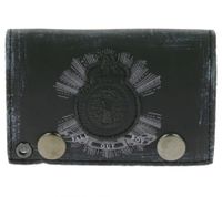 Cartera de piel FALL OUT BOY con logo, cierres metálicos a presión y cadena, estilo gótico rockero LW103557FOB0 Negro/Blanco Cartera de piel FALL OUT BOY con logo, cierres metálicos a presión y cadena, estilo gótico rockero LW103557FOB0 Negro/Blanco