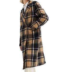 Sustainable Women's Blazer Coat Checked Wool-Look Frock Coat 932220 Black/Brown
