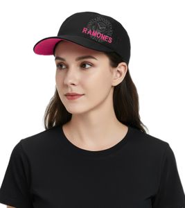 Gorra de algodón Ramones para mujer, estilo punk rock, corte militar y corte ligeramente curvado FC103418RAM, negra