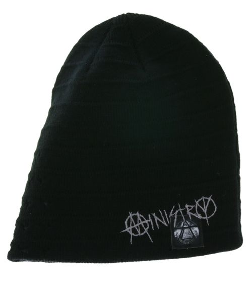 Ministry Unisex Metal Band Beanie, Classic Fit, Cotton Hat, KC101763MIN, Black