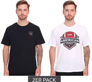 2-Pack U.S. SPORT AMERICA Men's Basic Cotton T-Shirt, Crew Neck, Short Sleeve, Black/White