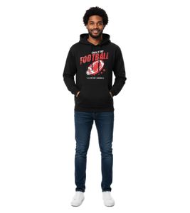 U.S. SPORT AMERICA Men's Hoodie with Hood and Large Lettering Cotton Hoodie Summer Pullover Leisure Hoodie Black