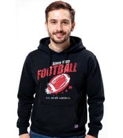 U.S. SPORT AMERICA Men's Hoodie with Hood and Large Lettering Cotton Hoodie Summer Pullover Leisure Hoodie Black