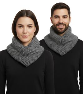 Écharpe ronde large pour femme et homme, écharpe simple en tricot SF158164PLB Gris Écharpe ronde large pour femme et homme, écharpe simple en tricot SF158164PLB Gris