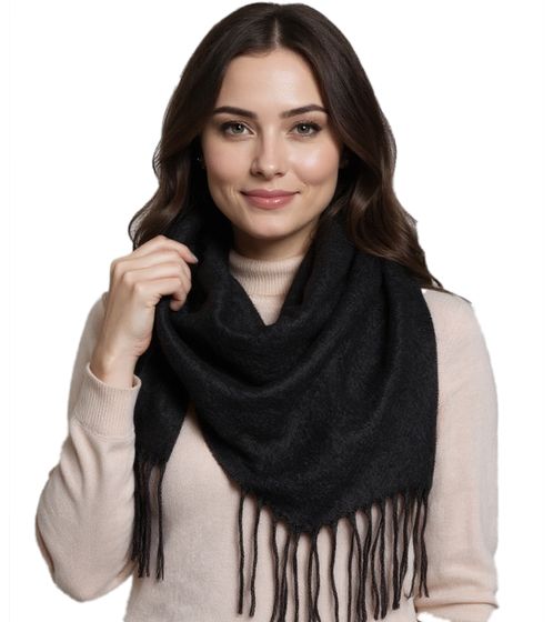 Bufanda con flecos, suave para mujer y hombre, bufanda sencilla de otoño SF157982PLB negra