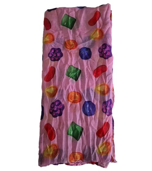 CANDY CRUSH SAGA Scarf with Game Piece Print for Women and Children, Summer Scarf SF030408CCS Pink
