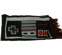Sciarpa con frange NINTENDO, morbida sciarpa da donna e da uomo con stampa Nintendo, sciarpa autunnale KS165004NTN, nera