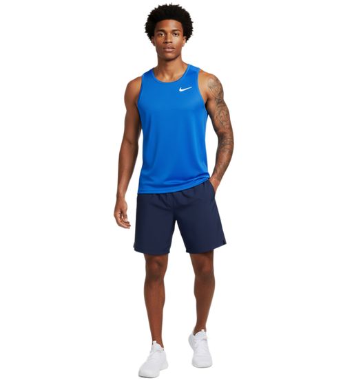 Maglia sportiva da uomo NIKE, modello Muscle con tecnologia Dri-FIT, maglia fitness, canotta, NT0306-463 Blu