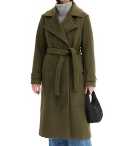 Women's Wool-Look Coat, Sustainable Basic Coat with Lapel Collar, Everyday Jacket 907949 Olive Green Women's Wool-Look Coat, Sustainable Basic Coat with Lapel Collar, Everyday Jacket 907949 Olive Green