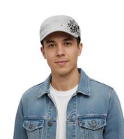 Cappellino unisex in cotone The Red Jumpsuit Apparatus, dal taglio militare e dalla vestibilità leggermente curva, FC110856RJA, bianco