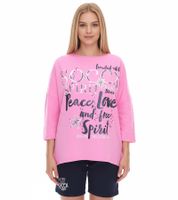 SOCCX by Carina Damen Oversized Sweatshirt mit Rundhals-Ausschnitt Alltags-Pulli SCU2100-3772 Rosa