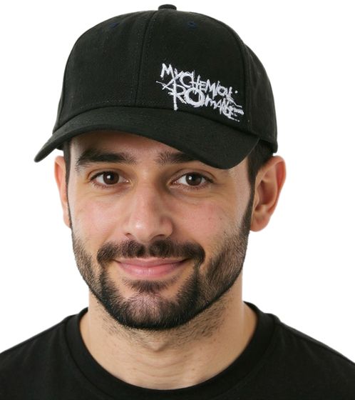 Gorra unisex de My Chemical Romance, de algodón, con visera ligeramente curva, TC111925MCR, negra/blanca