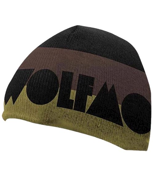 Wolfmother Beanie kuschelige Mütze stylische Strick-Beanie Fan-Artikel KC109932WLM Schwarz/Grau/Gelb