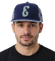 Cappellino unisex Eazy-E con visiera piatta, stile fan dei rapper statunitensi, TC110970ESE3 Blu/Grigio