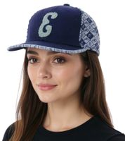 Cappellino unisex Eazy-E con visiera piatta, stile fan dei rapper statunitensi, TC110970ESE3 Blu/Grigio