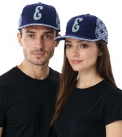 Cappellino unisex Eazy-E con visiera piatta, stile fan dei rapper statunitensi, TC110970ESE3 Blu/Grigio