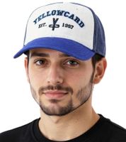 Cappellino da baseball YELLOWCARD Pop Punk Band Fanwear con visiera curva TC103518YWC Bianco/Blu