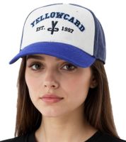 Cappellino da baseball YELLOWCARD Pop Punk Band Fanwear con visiera curva TC103518YWC Bianco/Blu