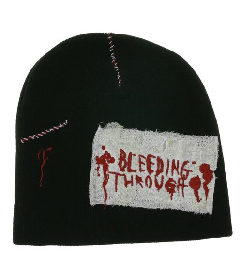 Bleeding Through Beanie, cozy hat, stylish knitted beanie, fan item, KC109495BTH, black