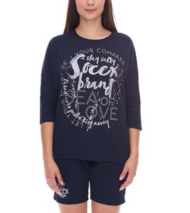 SOCCX Damen Oversized Sweatshirt mit Rundhals-Ausschnitt Alltags-Pulli SCU-2100-3772 Blau SOCCX Damen Oversized Sweatshirt mit Rundhals-Ausschnitt Alltags-Pulli SCU-2100-3772 Blau