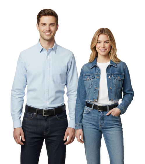 Cinturón de los Rolling Stones para mujer o hombre, talla única, 100 cm, con inscripción del logo, cinturón casual BT102789RST4, negro/blanco