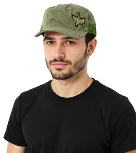 Gorra unisex de algodón con corte militar y un ajuste ligeramente curvado. Gorra de campo FC110821RJA, Verde Oliva