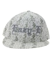 Gorra unisex Eazy-E con visera plana, ideal para fanáticos del rap estadounidense, TC110973ESE4, blanco/gris