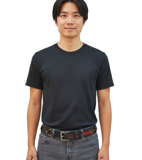 Cinturón Slipknot de la banda de heavy metal para mujer y hombre, talla única, cinturón casual ajustable de 100 cm, BT111166SLP4, negro