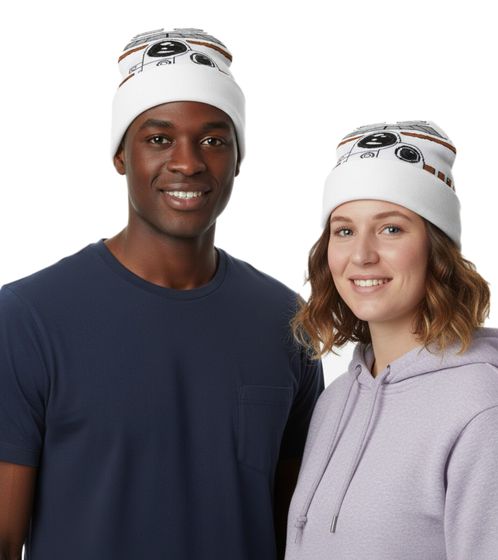 Starwars BB8 Beanie kuschelige Strick-Beanie stylischer Fan-Artikel KC112108STW Weiß